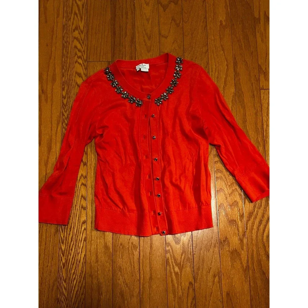 Kate Spade Women’s Jeweled Button Up Cardigan Size S